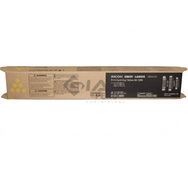 El Cartucho Toner Ricoh IM C300, Código 842381 Yellow, Es Compatible Con Impresoras Ricoh IM C300 | C400, Rendimiento De 6,000 Páginas.