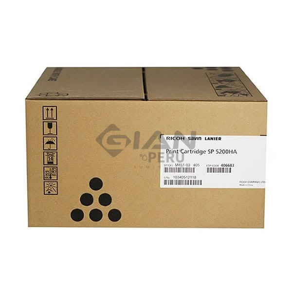 toner-ricoh-sp-5200ha-406683-sp-5210dn-negro El Cartucho Toner Ricoh SP 5200HA , Codigo 406683 Black, Es Compatible Con Impresoras sp 5200dn | sp 5200s | sp 5210dn, Rendimiento 21k