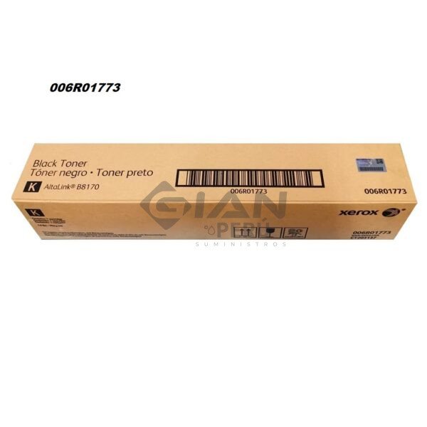El Cartucho Toner Xerox 006R01773 Negro, Es Compatible Con Impresora Xerox AltaLink B8170, Con Rendimiento 52,000 Páginas.