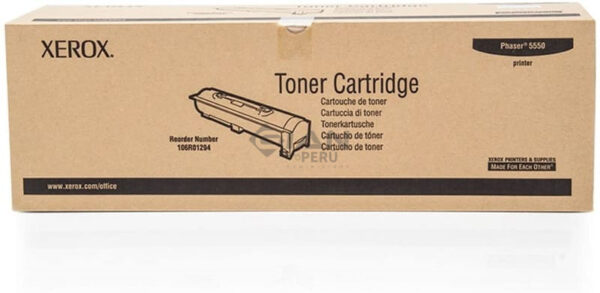 toner-xerox-106r01294-phaser-5550-negro El Cartucho De Toner Xerox 106R01294 Black , Es Compatible Con Impresoras Xerox phaser 5550, Tiene Un Rendimiento De 35.000 Páginas