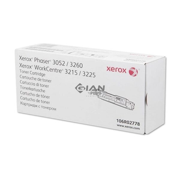 Tóner Xerox 106R02778 negro de 3.000 páginas para Phaser 3260 y WorkCentre 3225. Consulta precio, stock y envíos a todo el Perú.