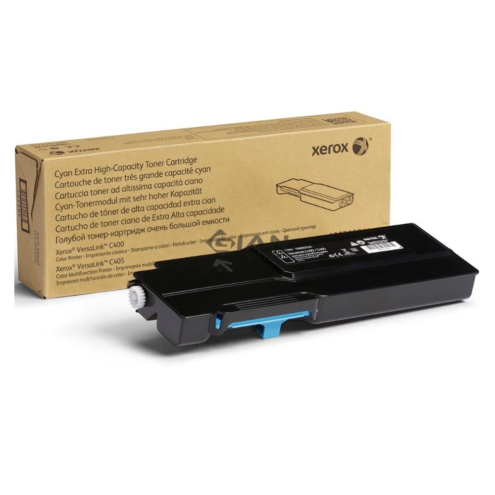 Tóner Xerox 106R03522 Cyan de alta capacidad para VersaLink C400 y C405. Rendimiento de 4.800 páginas. Consulta stock y envíos.