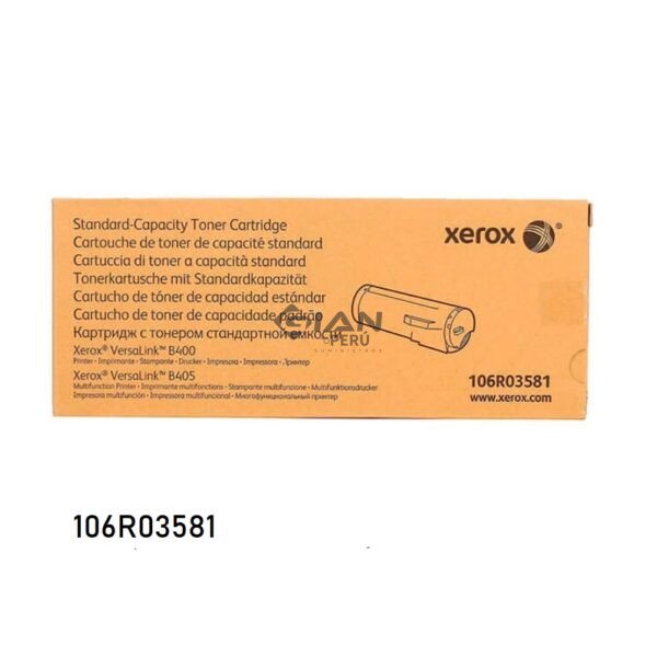 Tóner Xerox 106R03581 negro de 5.900 páginas para VersaLink B400 y B405. Consulta stock, precio y envíos a todo el Perú.