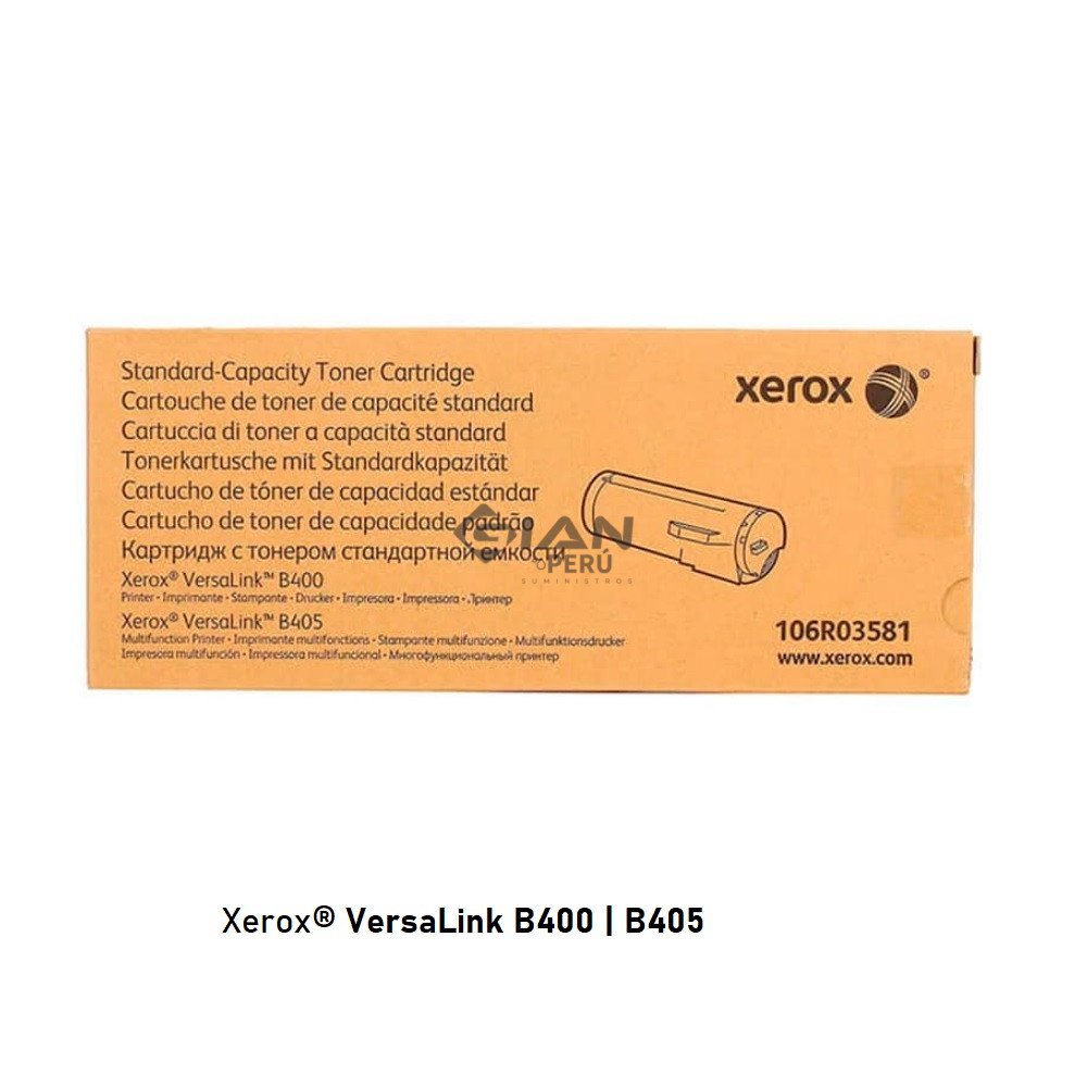 Tóner Xerox 106R03581 negro de 5.900 páginas para VersaLink B400 y B405. Consulta stock, precio y envíos a todo el Perú.