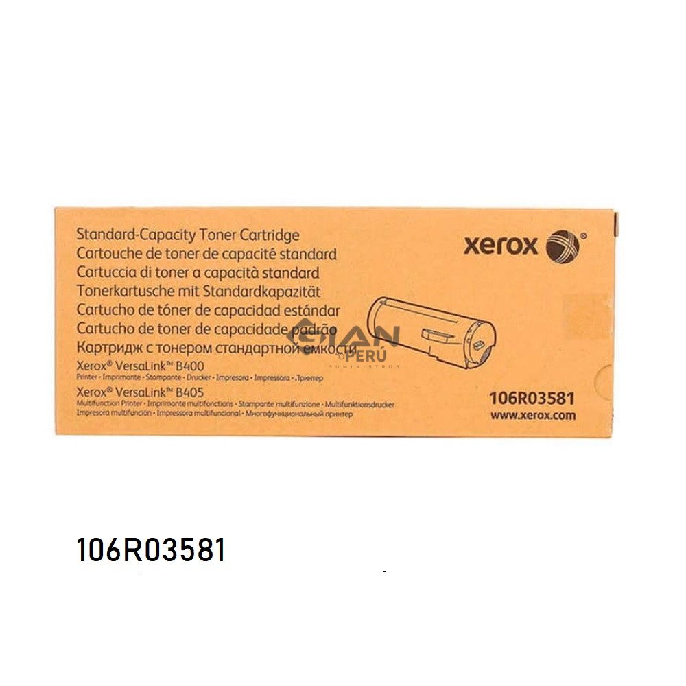 Tóner Xerox 106R03581 negro de 5.900 páginas para VersaLink B400 y B405. Consulta stock, precio y envíos a todo el Perú.