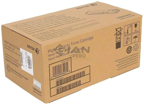 toner-xerox-106r03621-phaser-3330-workcentre-3335-3345-negro El Cartucho De Toner Xerox 106R03621 Black , Es Compatible Con Impresoras Xerox phaser 3330 | Wc 3335 | 3345, con Rendimiento 8.500 Págs.