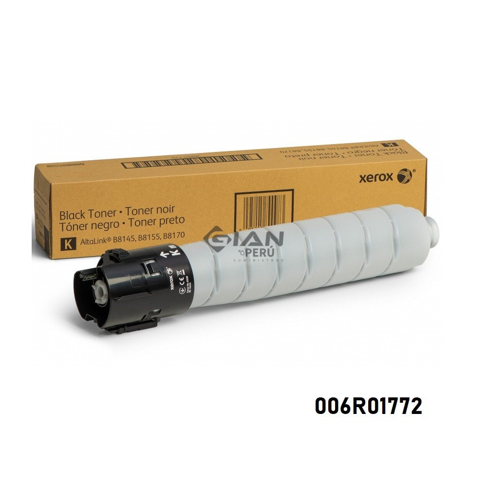 Tóner Xerox 006R01772 negro de 52.000 páginas para AltaLink B8145, B8155 y B8170. Consulta stock, precio y envíos.