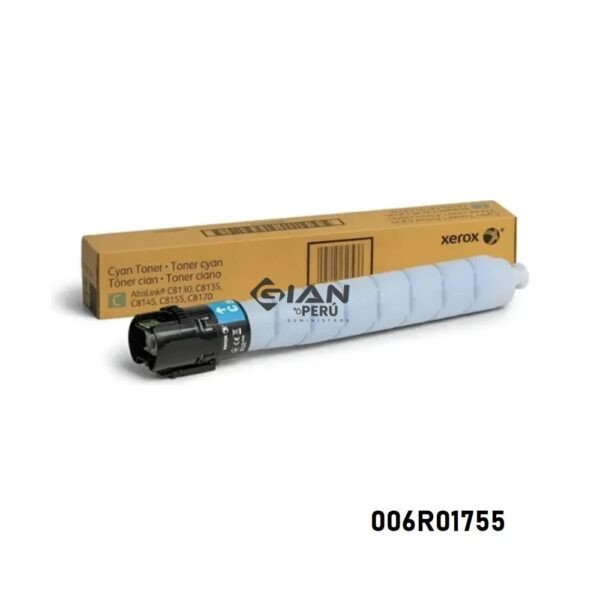 Tóner Xerox 006R01755 cian con rendimiento de hasta 28.000 páginas para equipos Xerox AltaLink C8130 y C8135. Consulta disponibilidad.