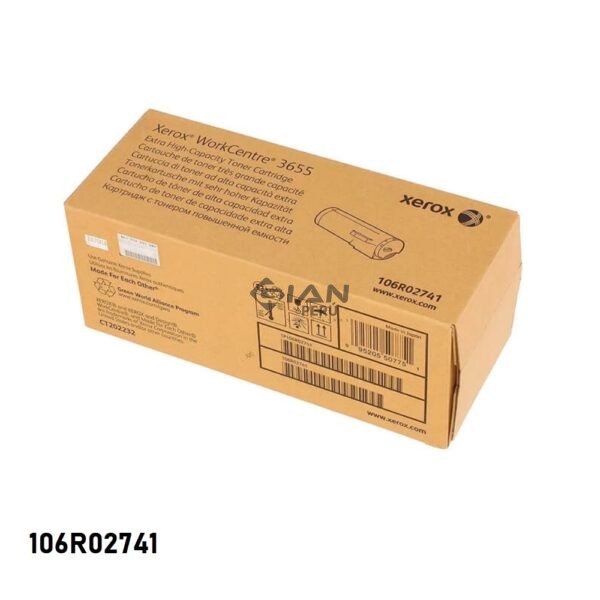 Tóner Xerox 106R02741 negro de 25.900 páginas para WorkCentre 3655 y 3655i. Consulta precio, disponibilidad y envíos a todo el Perú