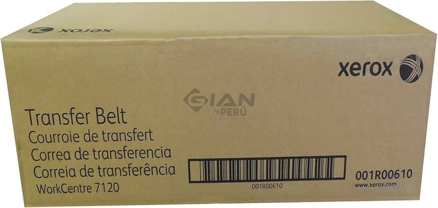 La Cinta De Transfer Belt 001R00610 Black, Es Compatible Con Impresoras WorkCentre ® 7120 | 7125 | 7220 | 7225, con Rendimiento 200k.