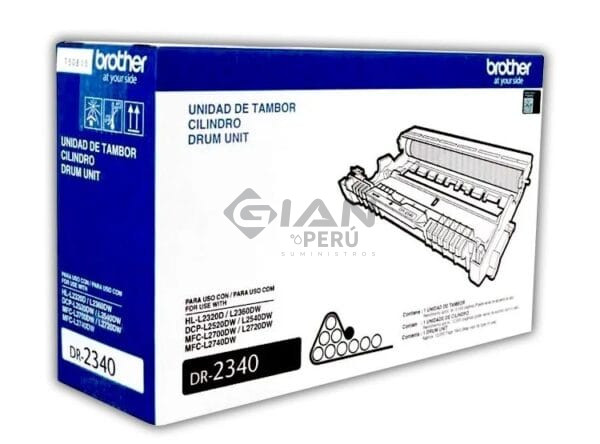 La Unidad de Imagen Brother DR-2340 Black, Es Compatible Con Impresora Brother DCP-L2540/ MFC-L2740DW, Con Rendimiento 12,000 Págs.