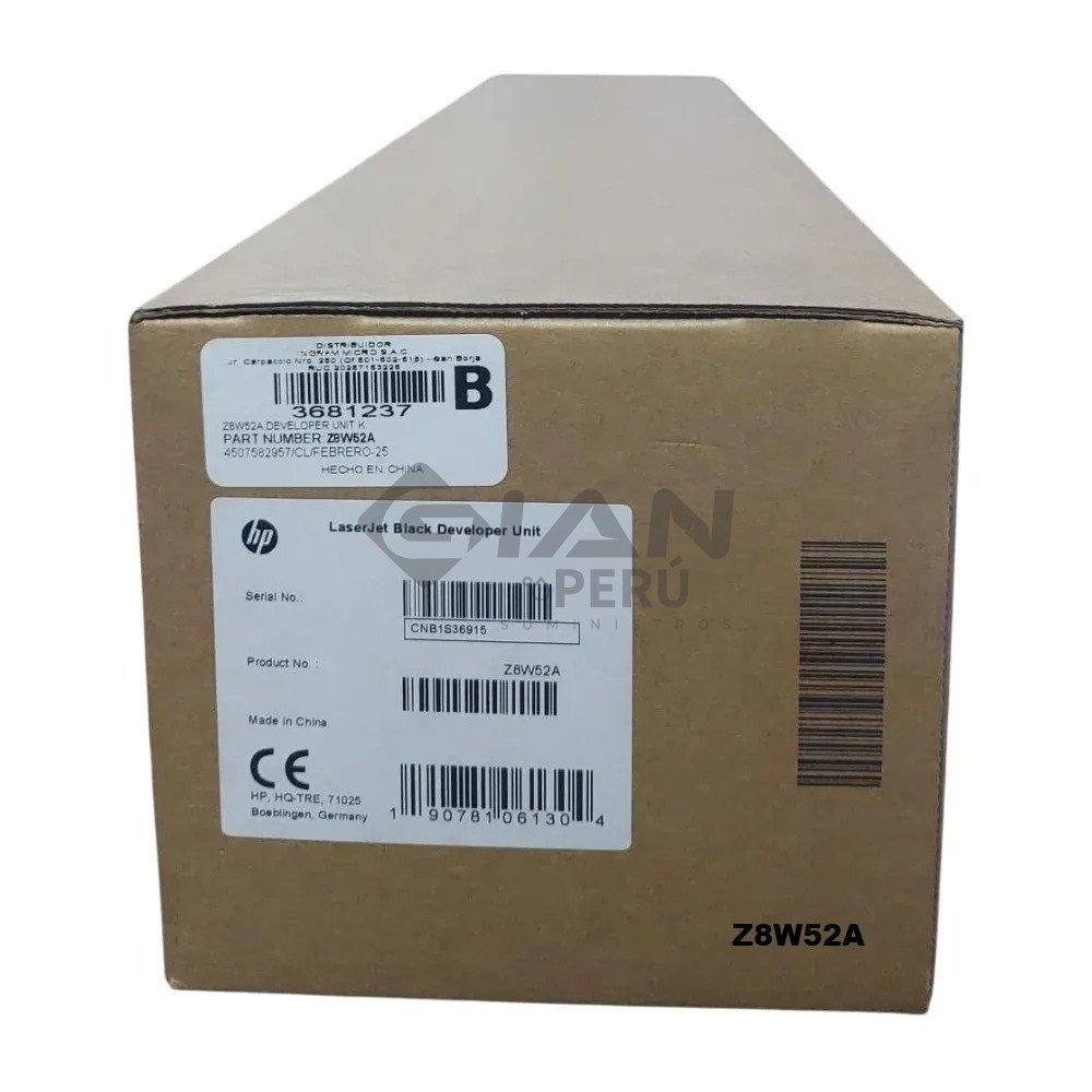 La unidad de Revelado Z8W52A Para Hp Managed MFP E82500/ E82540/ E82550 / E82555 / E82560 con Rendimiento 120,000 Página -Original